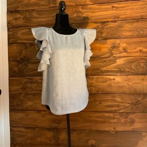J.Crew flutter sleeves blouse in size 6.